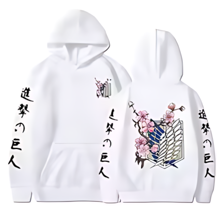 AOT001 - Attack On Titan Felpa con cappuccio in Poliestere