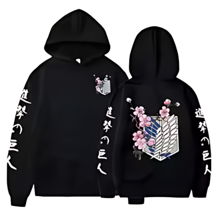 AOT001 - Attack On Titan Felpa con cappuccio in Poliestere