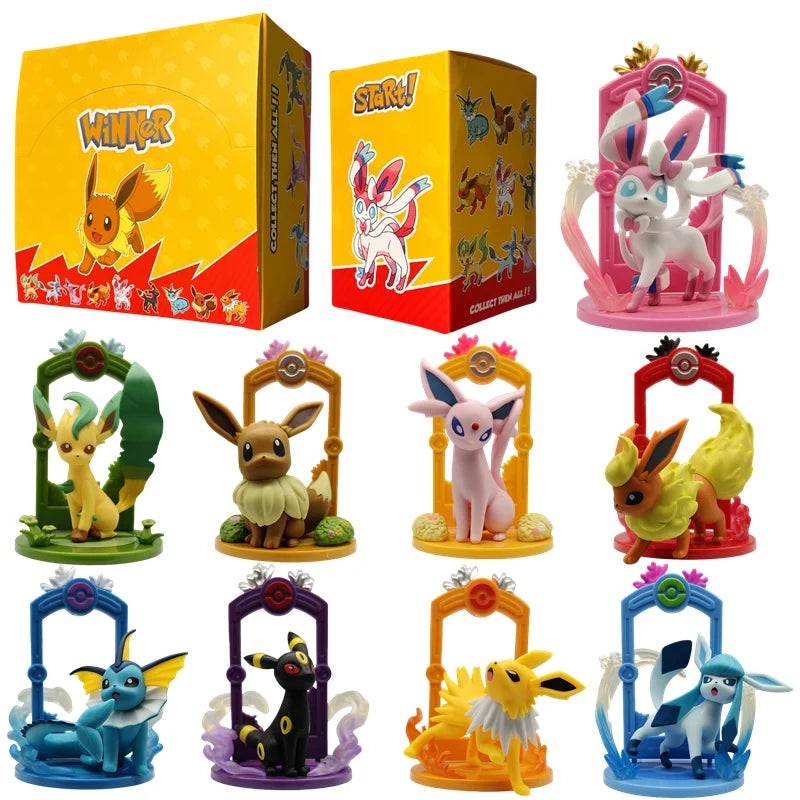 POK003 - Mistery Box di Eevee Vaporeon Jolteon Flareon Espeon Umbreon Leafeon Glaceon Sylveon Action Figure da 8 Cm in ABS