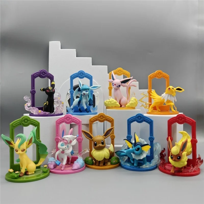 POK003 - Mistery Box di Eevee Vaporeon Jolteon Flareon Espeon Umbreon Leafeon Glaceon Sylveon Action Figure da 8 Cm in ABS