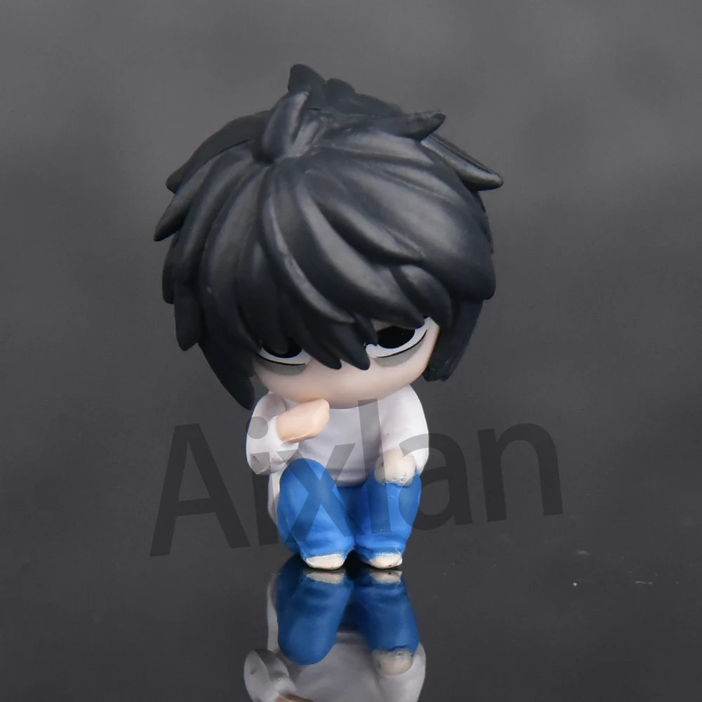 DHN003 - 5 Mini Action figure di Light Yagami Ryuk Rem Misa Amane L Lawliet da 4Cm in PVC