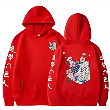 AOT001 - Attack On Titan Felpa con cappuccio in Poliestere
